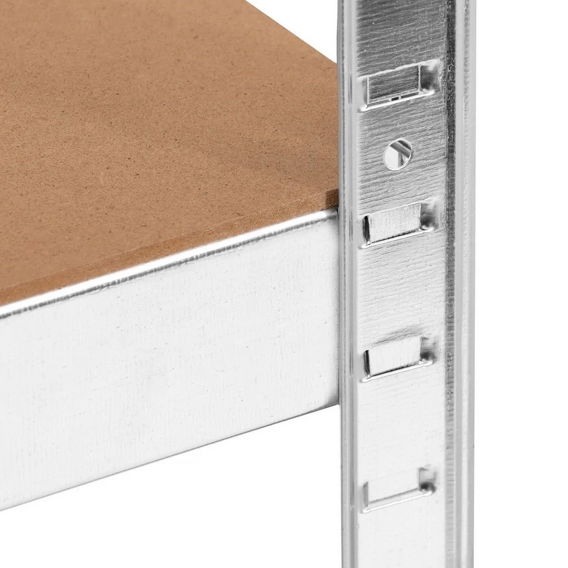HÖGLER Regał metalowy magazynowy garażowy srebrny 5 półek 1000kg 205x120x40 - obrazek 6
