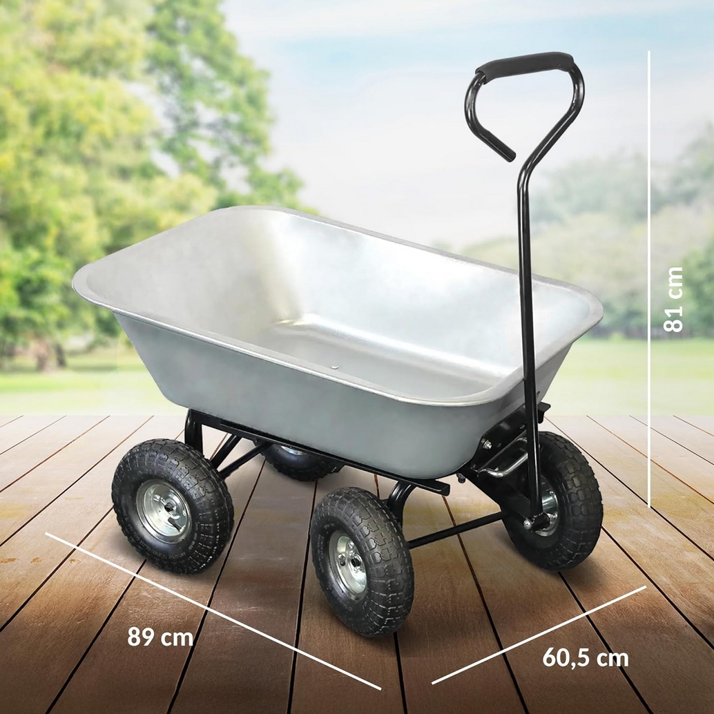 HÖGLER Wózek ogrodowy ogrodniczy transportowy taczki wywrotka przyczepka 80l 300kg - obrazek 4
