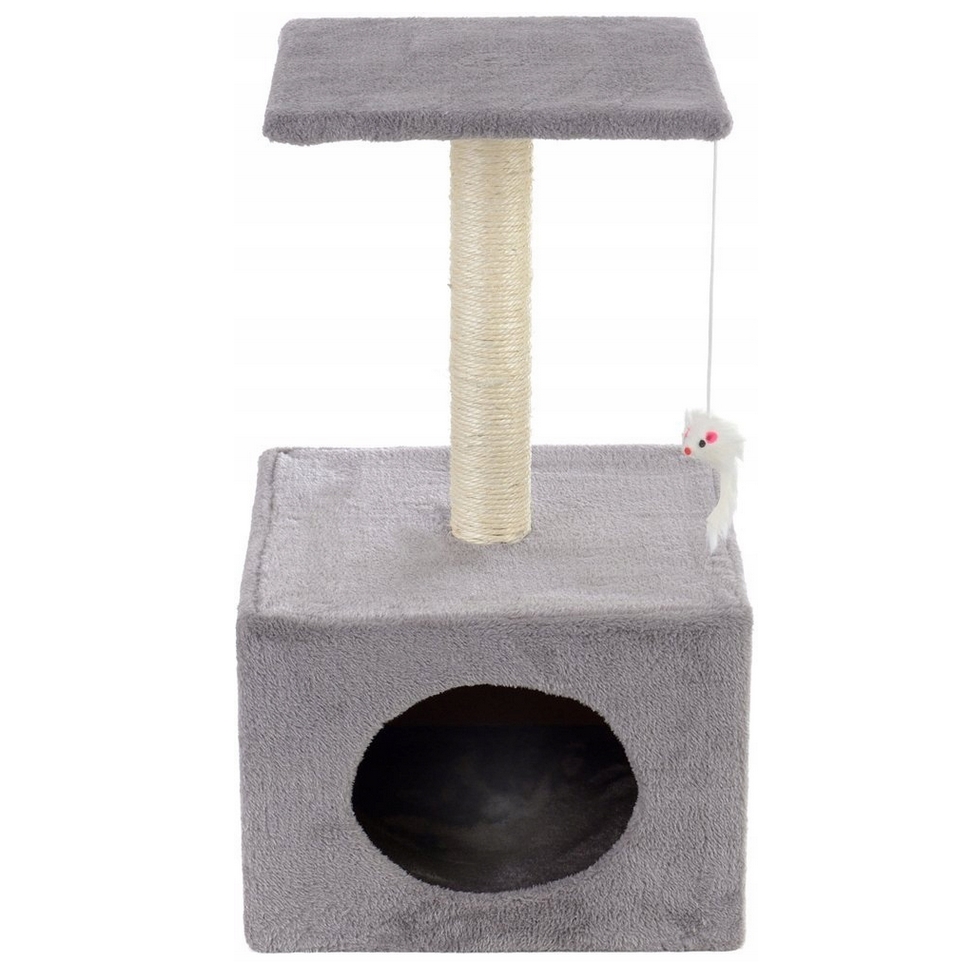 NUXIE PREMIUM® Drapak duży dla kota wieża drzewko legowisko domek z zabawkami 3 poziomy 56cm - obrazek 4