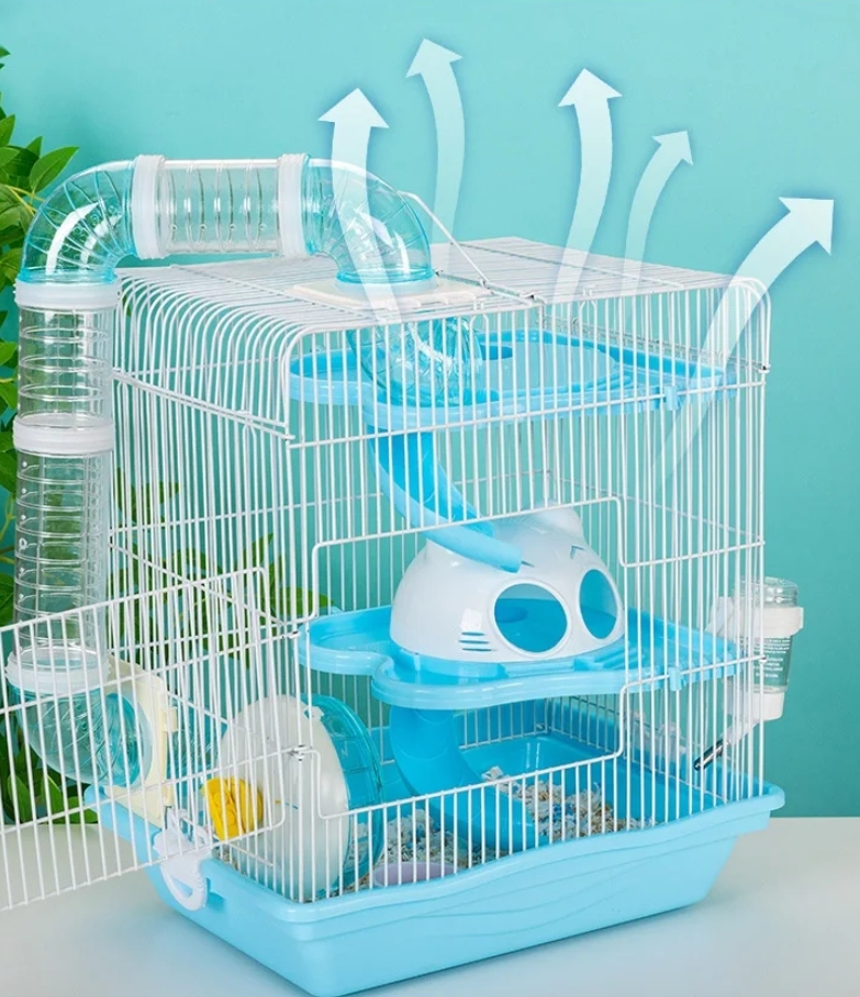 NUXIE® Klatka dla chomika na myszy małych zwierząt przezroczysta domek 41cm - obrazek 5
