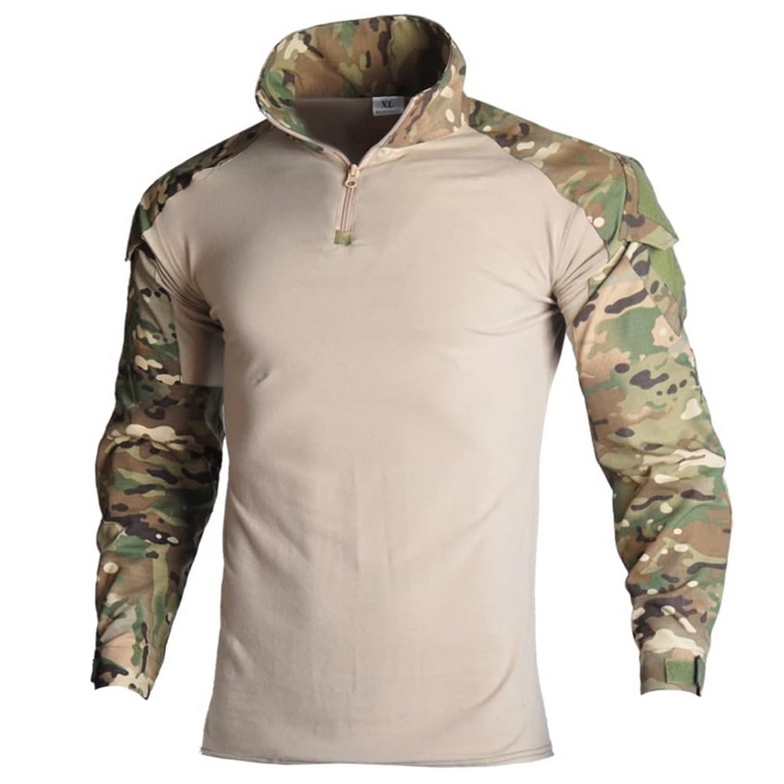 MOUNTAIN GHOST® Bluza taktyczna turystyczna wojskowa koszula z długim rękawem ściągacz camo l xl