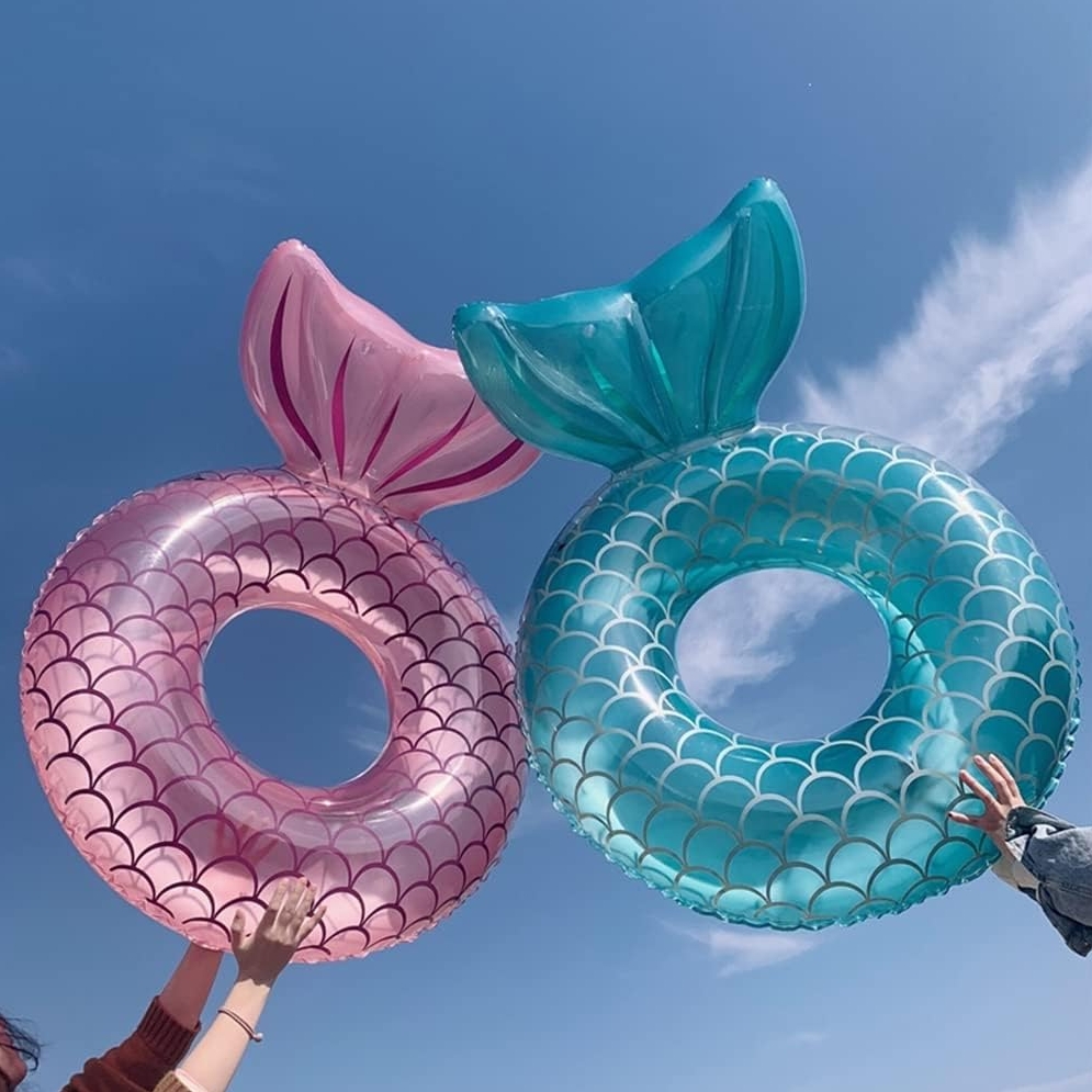 PLAYJOY Materac do pływania dmuchany wodny do basenu plażowy koło ponton 65cm - obrazek 3