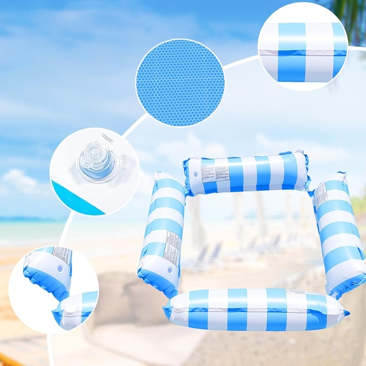 PLAYJOY Materac do pływania dmuchany wodny do basenu plażowy ponton leżak hamak 65cm - obrazek 7