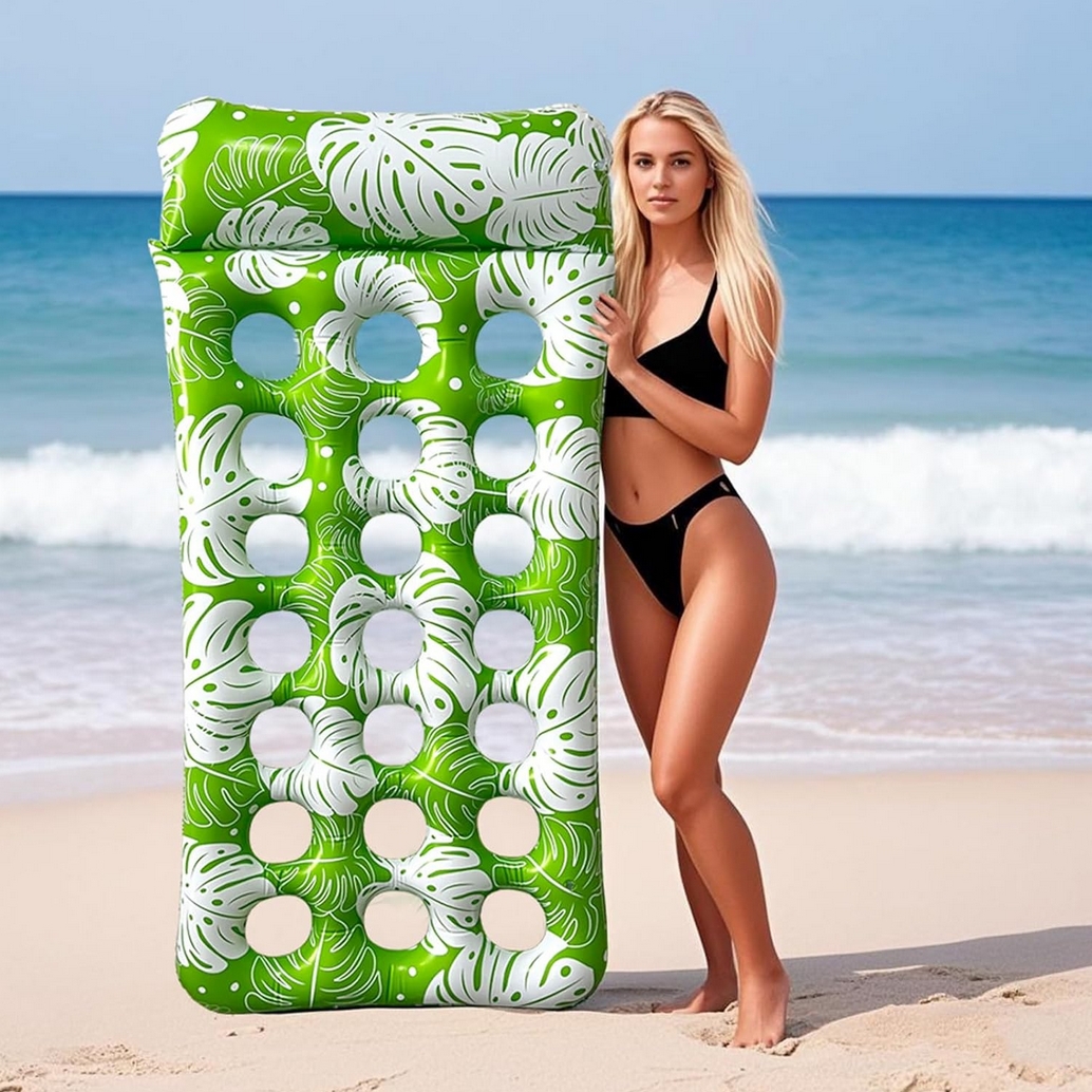 PLAYJOY Materac do pływania dmuchany wodny do basenu plażowy ponton leżak hamak 180cm - obrazek 2