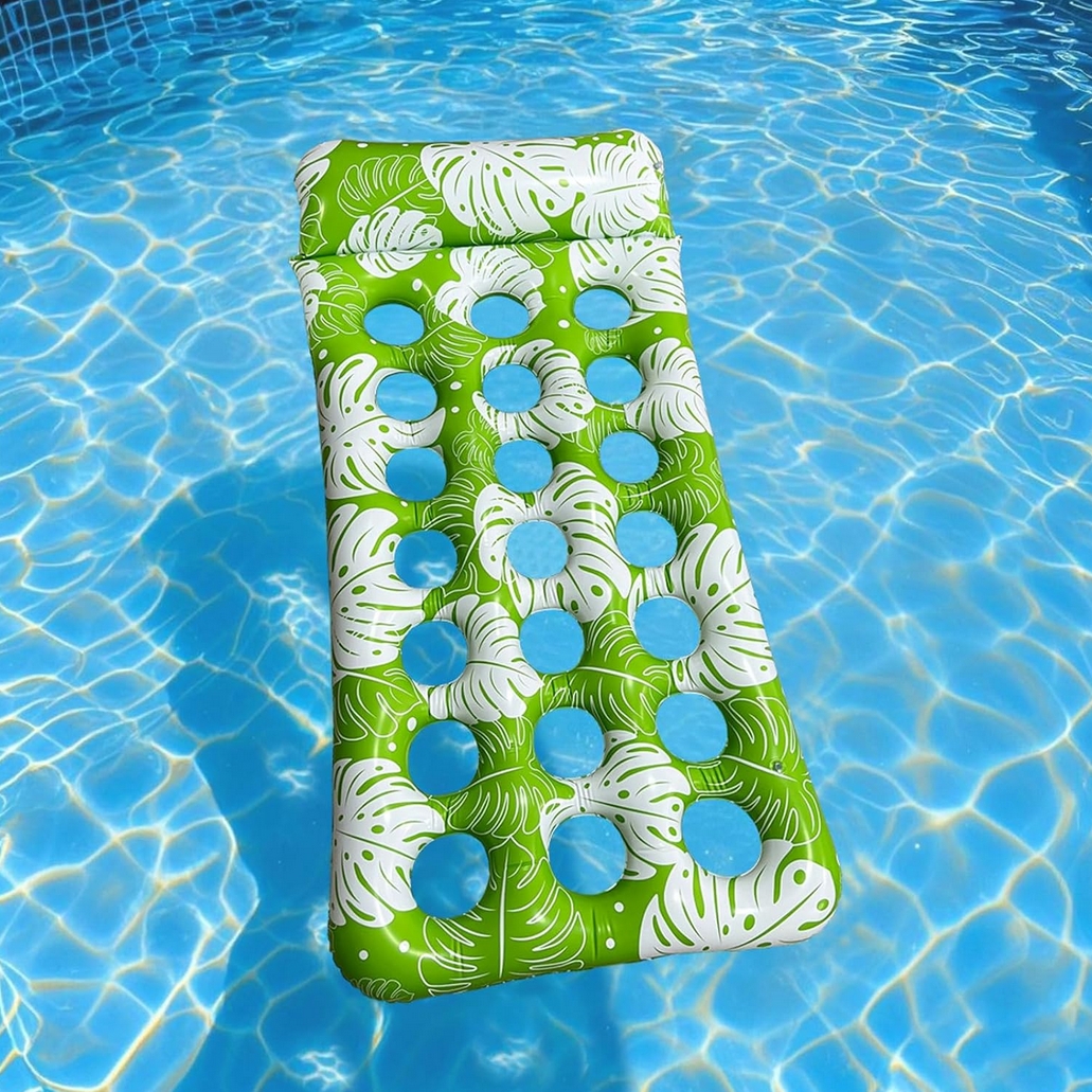 PLAYJOY Materac do pływania dmuchany wodny do basenu plażowy ponton leżak hamak 180cm - obrazek 3