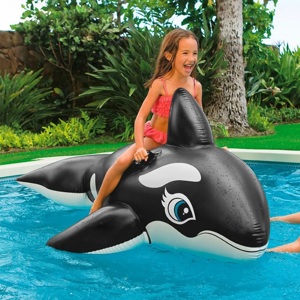 PLAYJOY Materac do pływania dmuchany wodny do basenu plażowy ponton zabawka orka 193cm - obrazek 4
