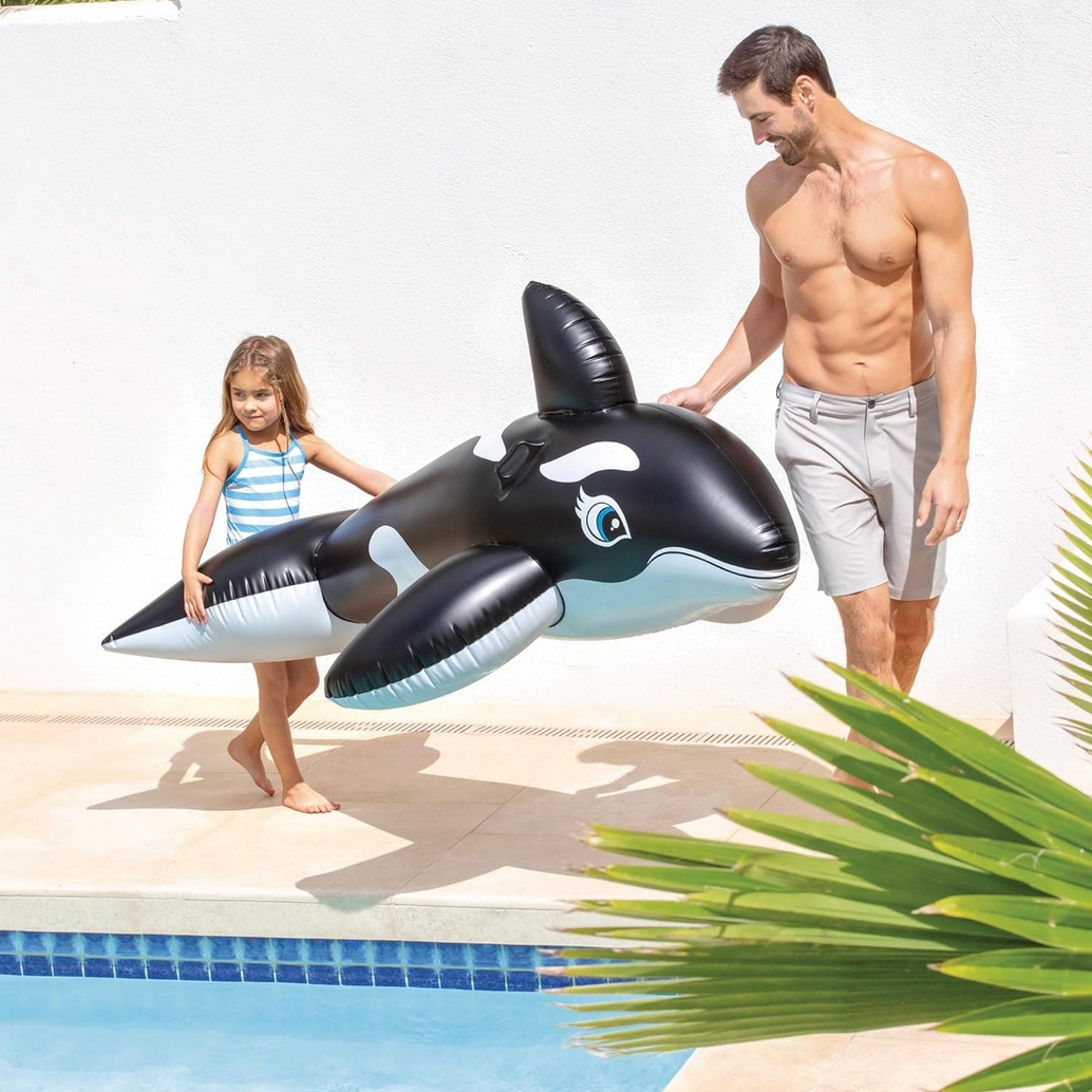 PLAYJOY Materac do pływania dmuchany wodny do basenu plażowy ponton zabawka orka 193cm - obrazek 5
