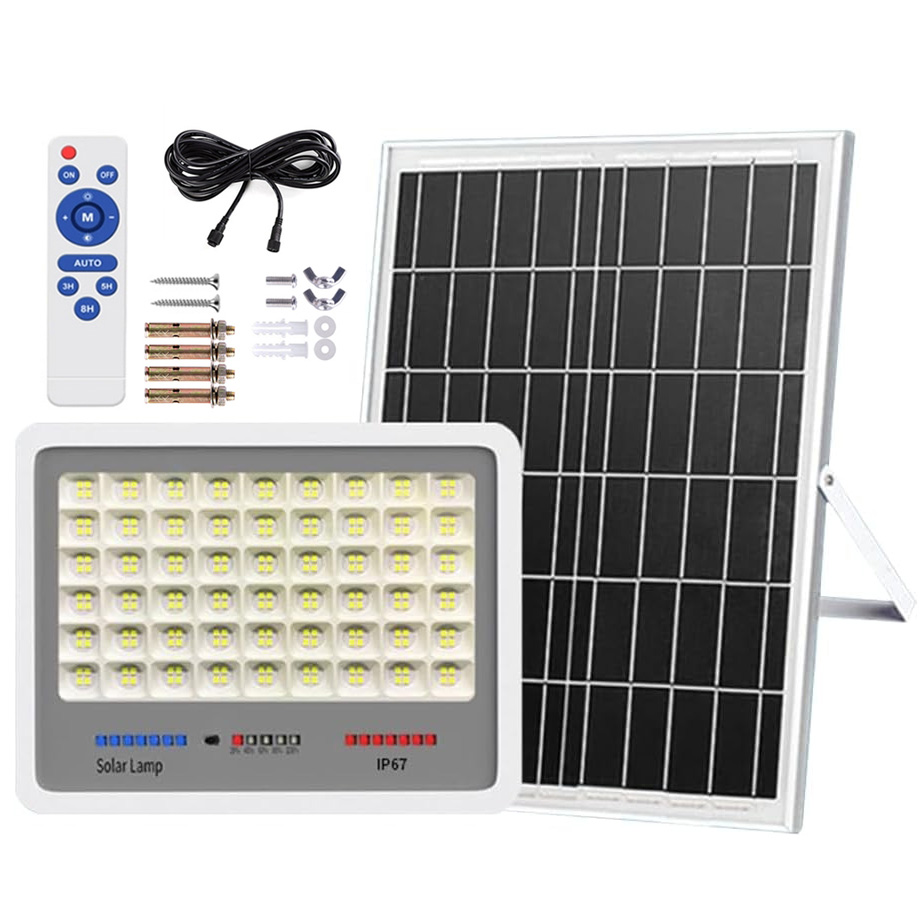 LEDLIGHT Lampa solarna 140 led ogrodowa naświetlacz czujnik zmierzchu halogen pilot ip67 100w