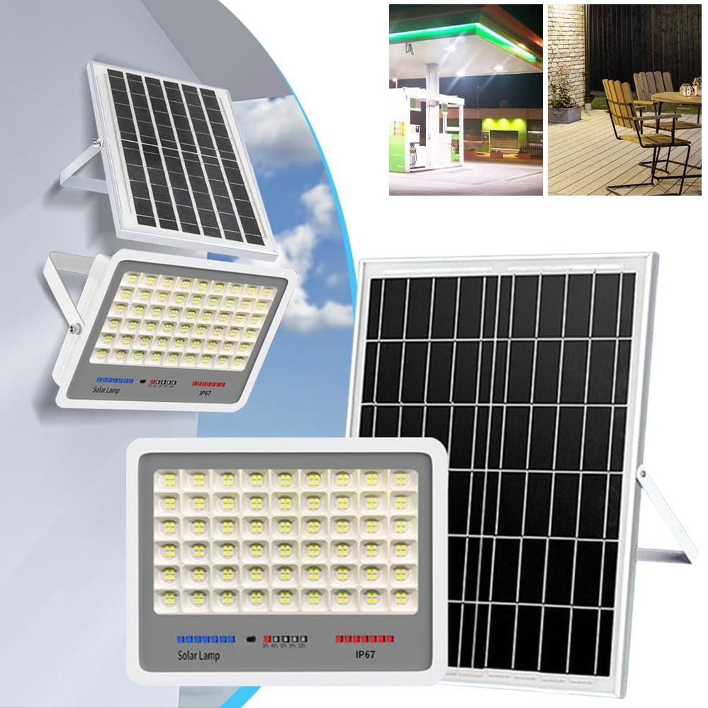 LEDLIGHT Lampa solarna 140 led ogrodowa naświetlacz czujnik zmierzchu halogen pilot ip67 100w - obrazek 2