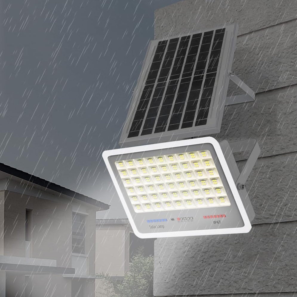 LEDLIGHT Lampa solarna 140 led ogrodowa naświetlacz czujnik zmierzchu halogen pilot ip67 100w - obrazek 4
