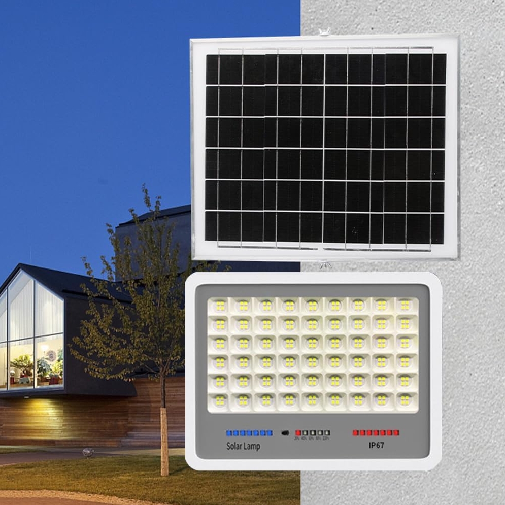 LEDLIGHT Lampa solarna 140 led ogrodowa naświetlacz czujnik zmierzchu halogen pilot ip67 100w - obrazek 5
