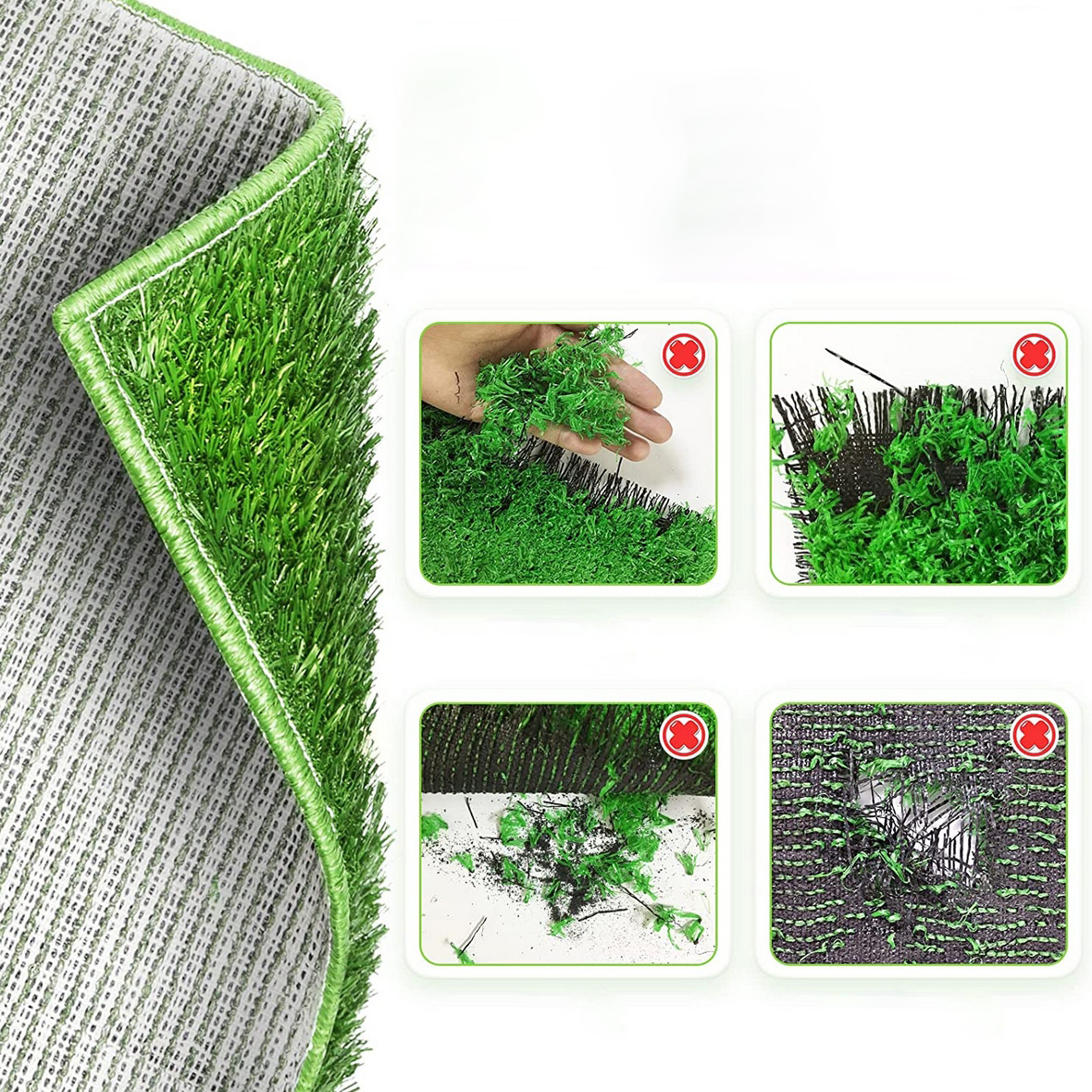 NUXIE® Kuweta dla psa psów szczeniaków ścianka trzywarstwowa mata treningowa ze sztuczną trawą 63x50cm - obrazek 4
