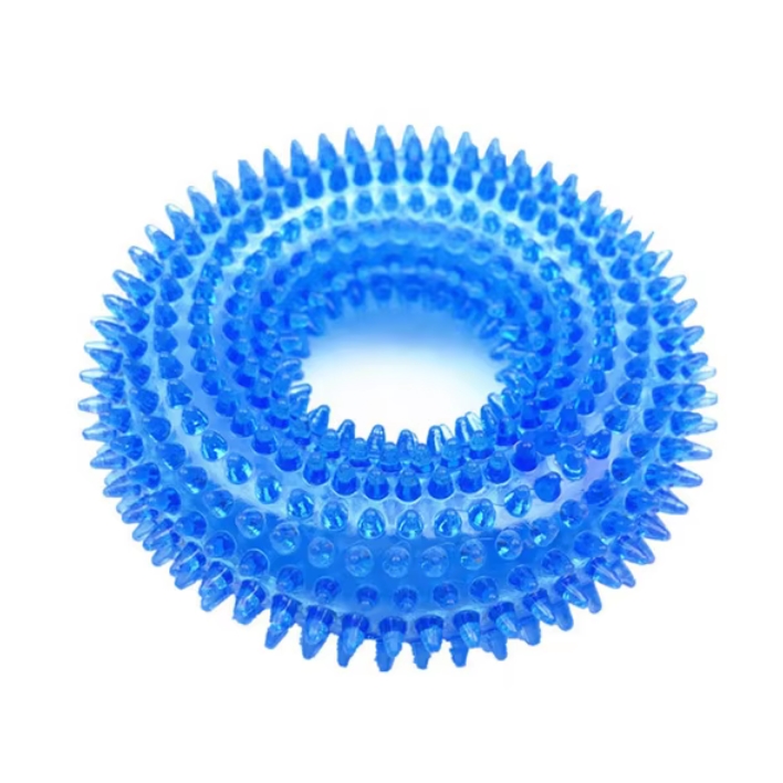NUXIE® PREMIUM Gumowa zabawka dla psa piszcząca duży ring pierścień koło z wypustkami gryzak 10cm - obrazek 7