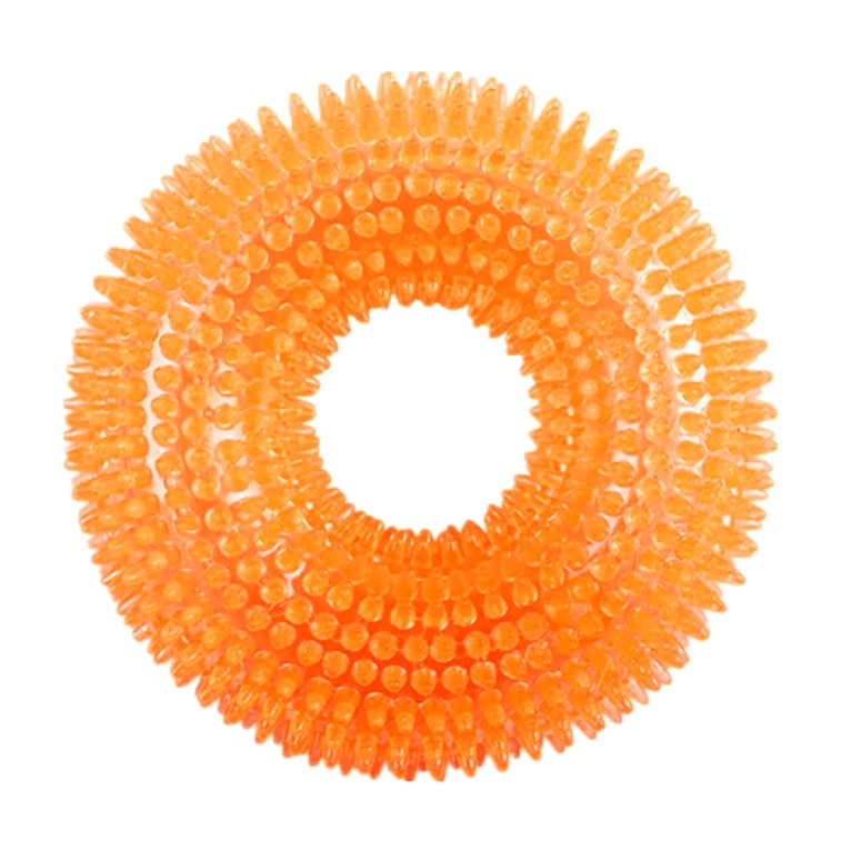 NUXIE® PREMIUM Gumowa zabawka dla psa piszcząca duży ring pierścień koło z wypustkami gryzak 10cm - obrazek 6