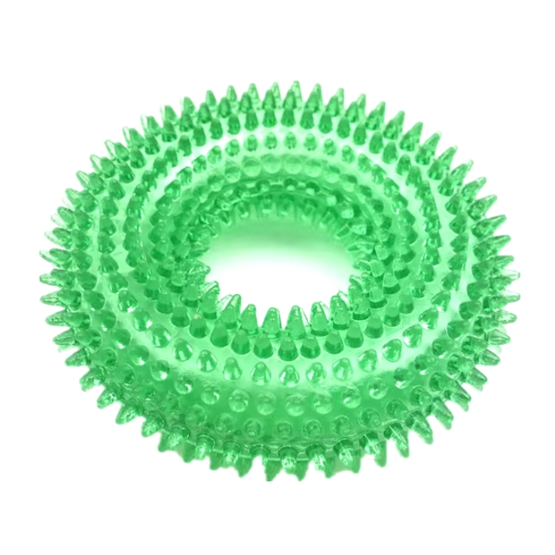 NUXIE® PREMIUM Gumowa zabawka dla psa piszcząca duży ring pierścień koło z wypustkami gryzak 10cm - obrazek 5