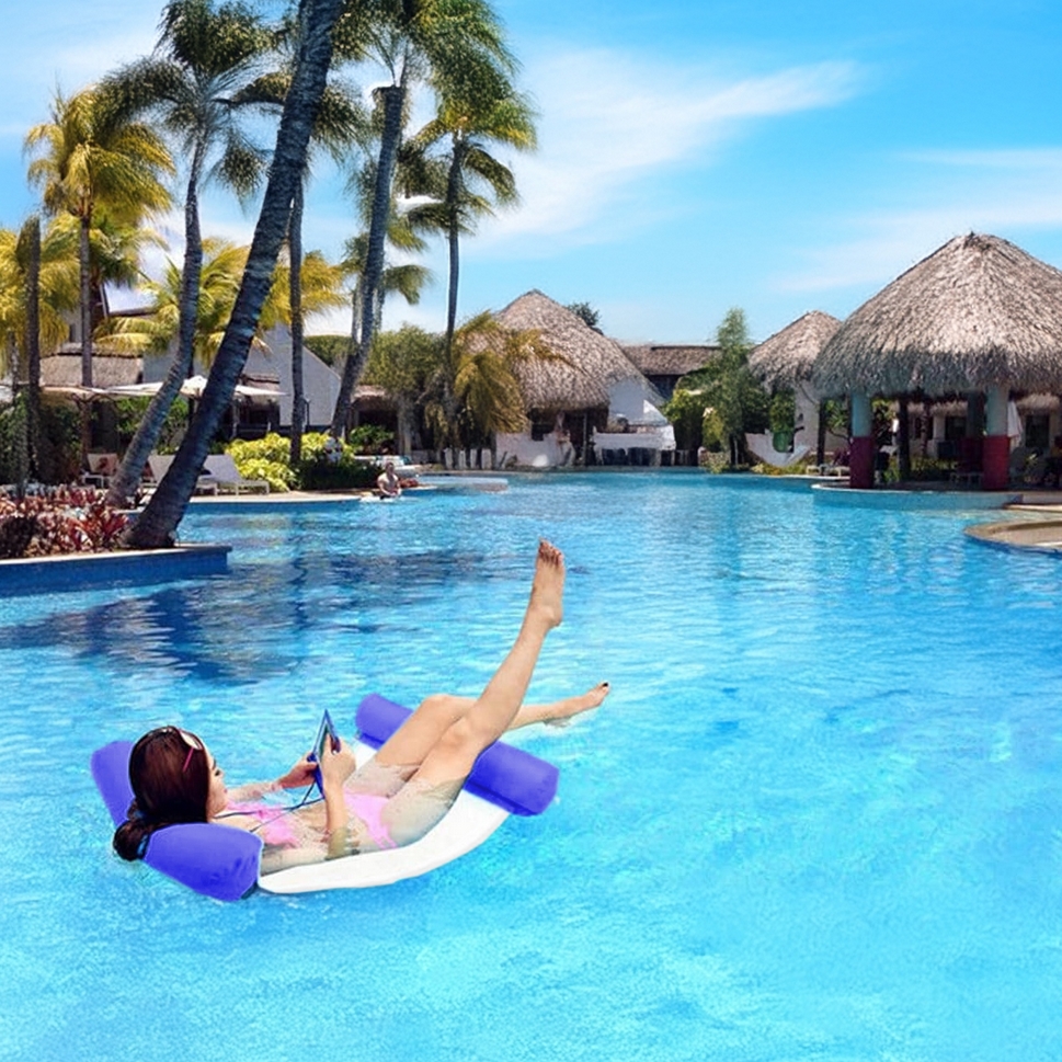 PLAYJOY Hamak wodny materac do pływania dmuchany do basenu fotel leżak plażowy 120x80cm - obrazek 2