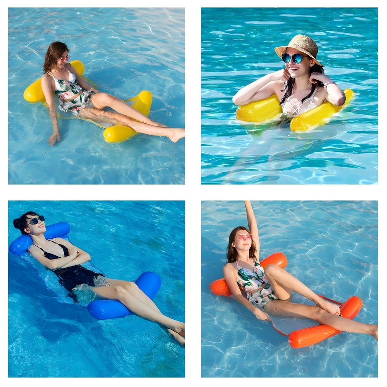 PLAYJOY Hamak wodny materac do pływania dmuchany do basenu fotel leżak plażowy 120x80cm - obrazek 3