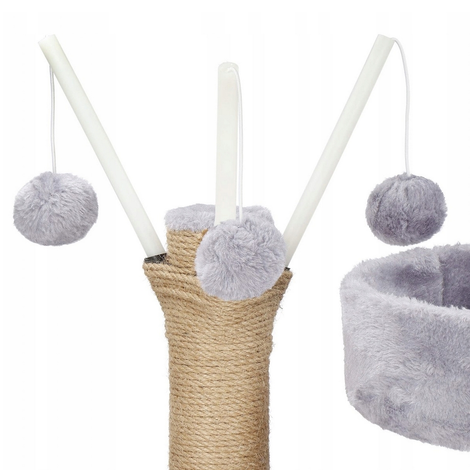 NUXIE PREMIUM® Drapak duży dla kota wieża drzewko legowisko domek z zabawkami 5 poziomów 118cm xl - obrazek 4