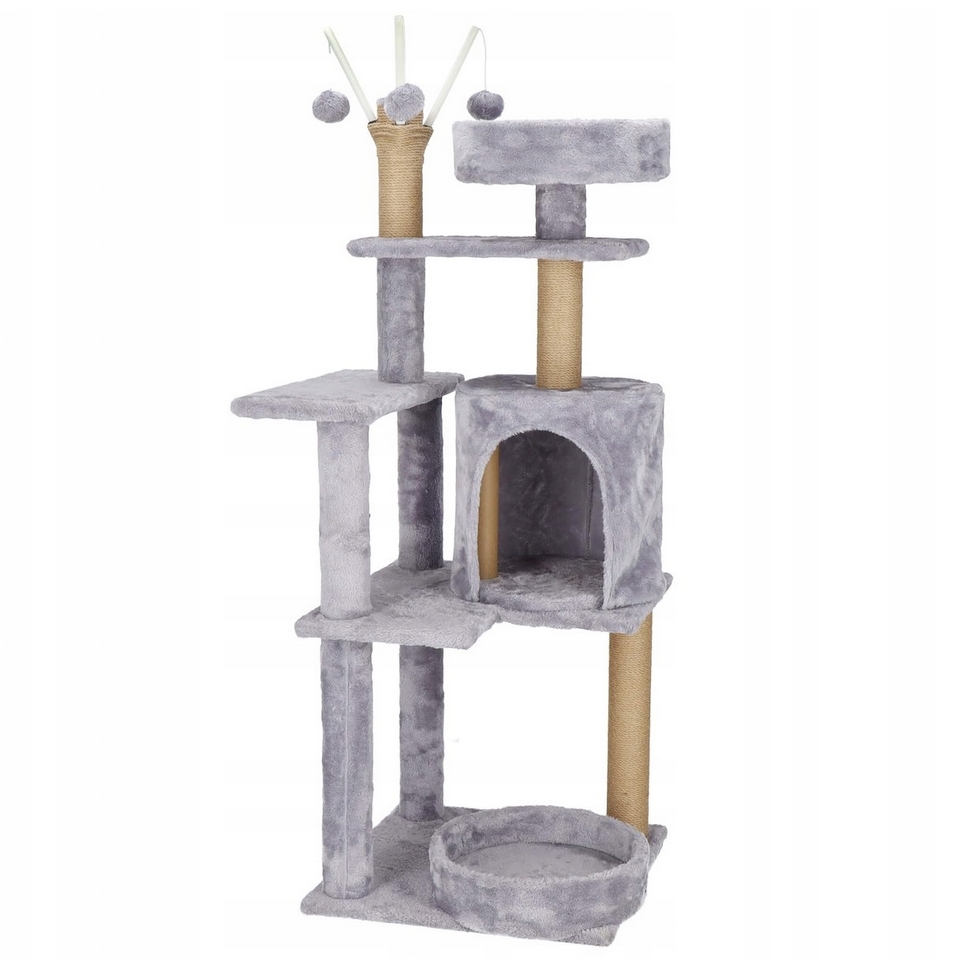NUXIE PREMIUM® Drapak duży dla kota wieża drzewko legowisko domek z zabawkami 5 poziomów 118cm xl - obrazek 8