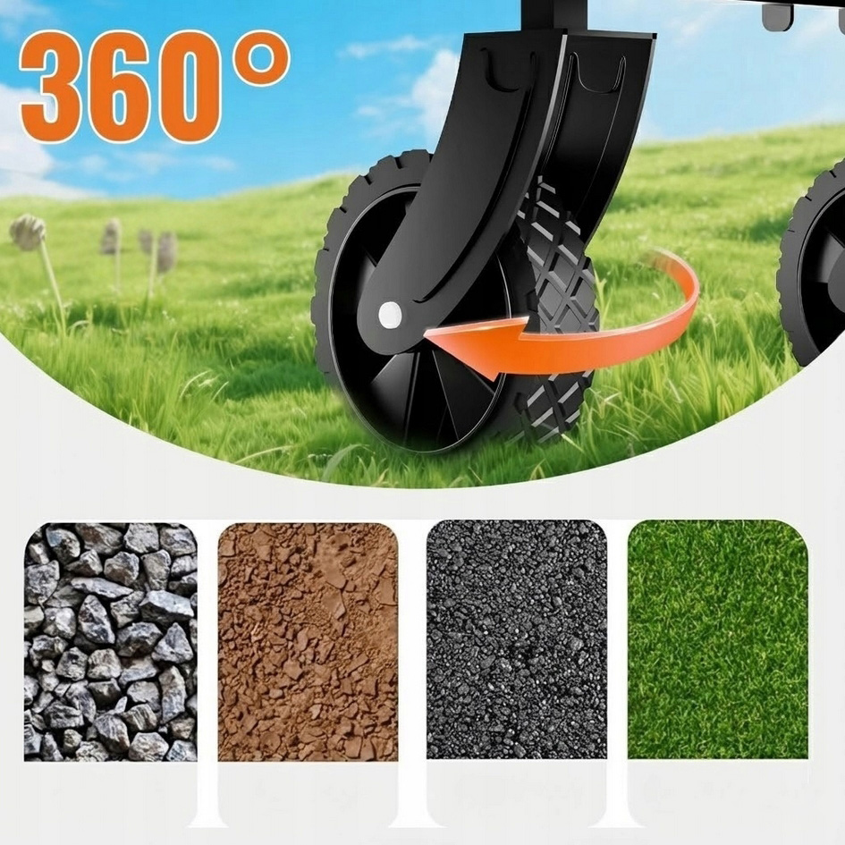 PLAYJOY Wózek transportowy plażowy wędkarski składany na kółkach zakupy ryby 100kg - obrazek 4