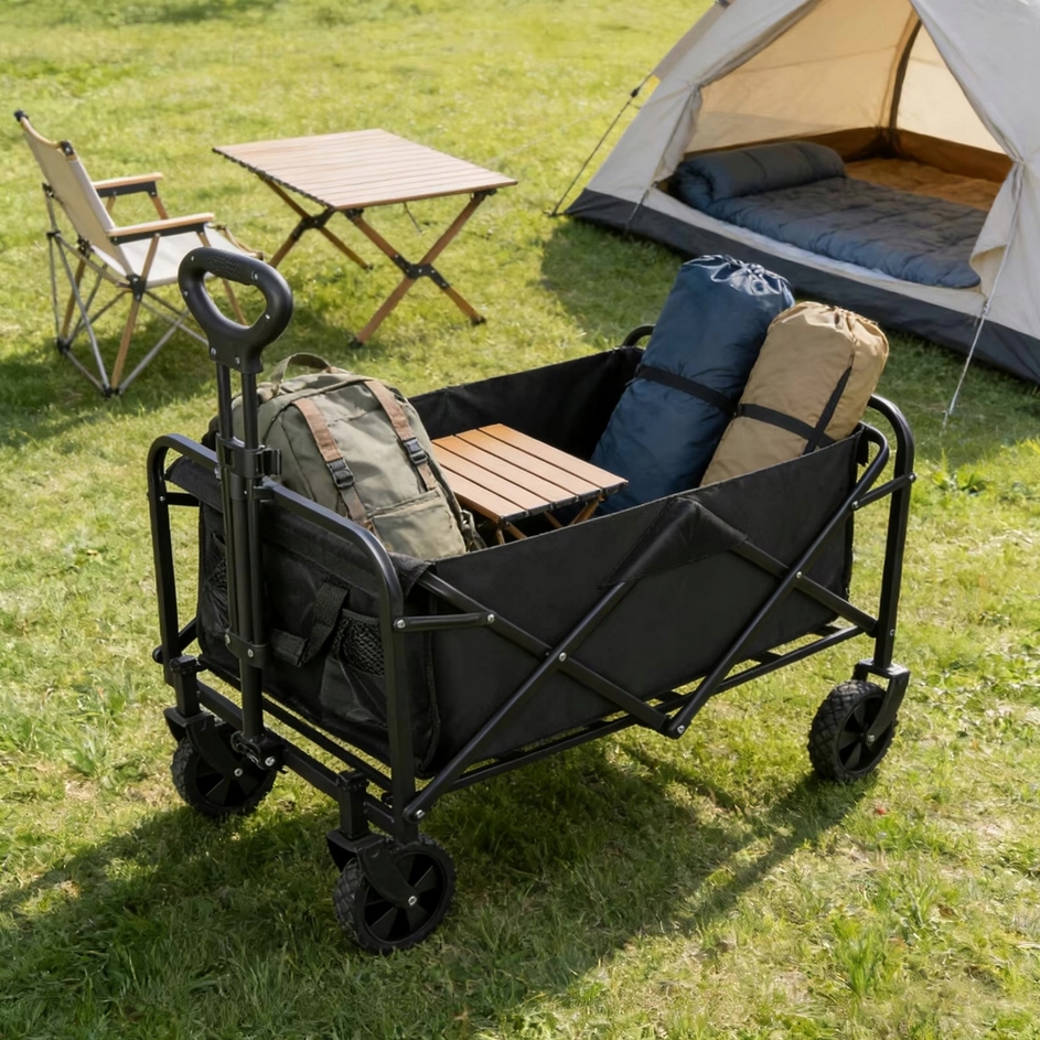 PLAYJOY Wózek transportowy plażowy wędkarski składany na kółkach zakupy ryby 100kg - obrazek 5