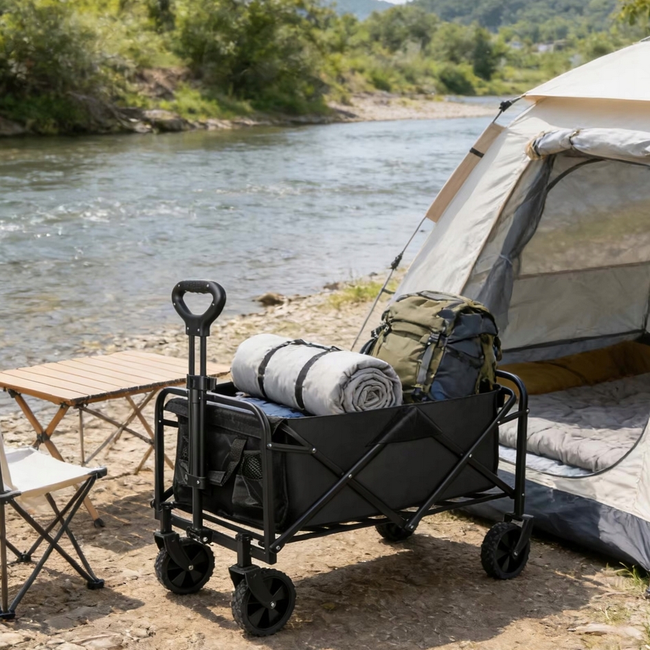 PLAYJOY Wózek transportowy plażowy wędkarski składany na kółkach zakupy ryby 100kg - obrazek 6