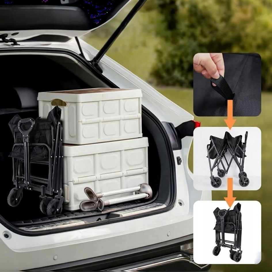 PLAYJOY Wózek transportowy plażowy wędkarski składany na kółkach zakupy ryby 100kg - obrazek 8