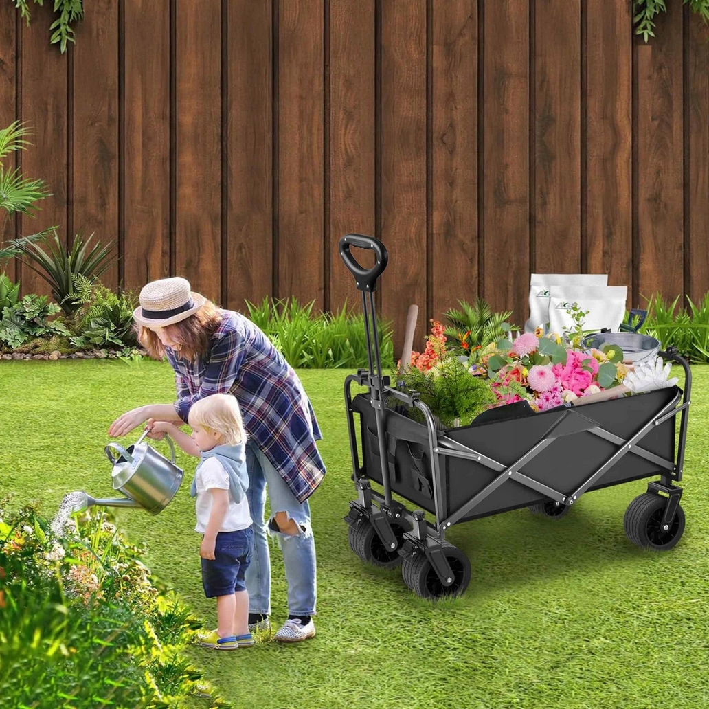 PLAYJOY Wózek transportowy plażowy wędkarski składany na kółkach zakupy ryby 120l - obrazek 4