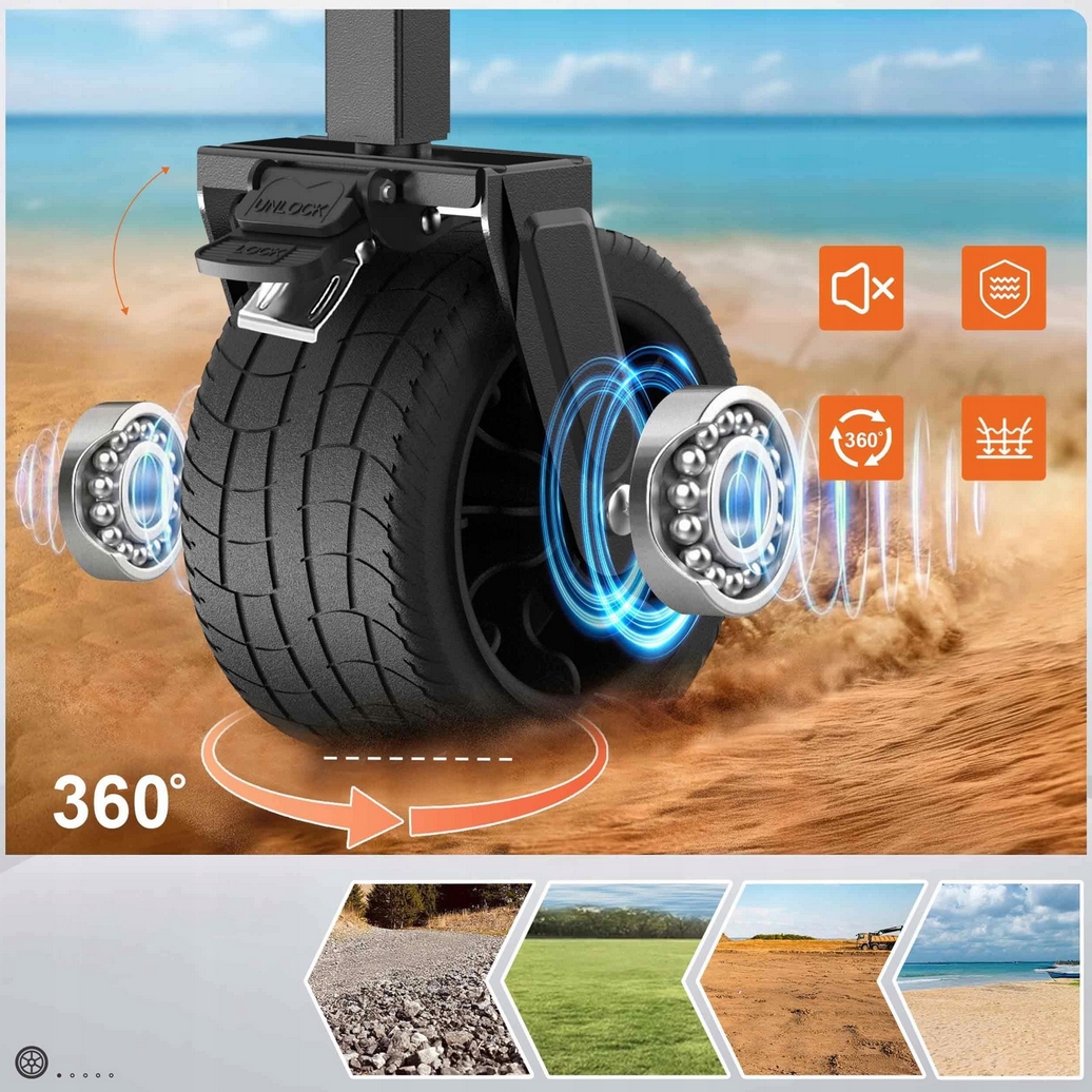 PLAYJOY Wózek transportowy plażowy wędkarski składany na kółkach zakupy ryby 120l - obrazek 6