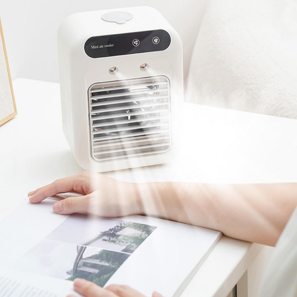 HÖGLER Klimatyzator na wodę mini air cooler wentylator nawilżacz mobilny 3w1 - obrazek 2