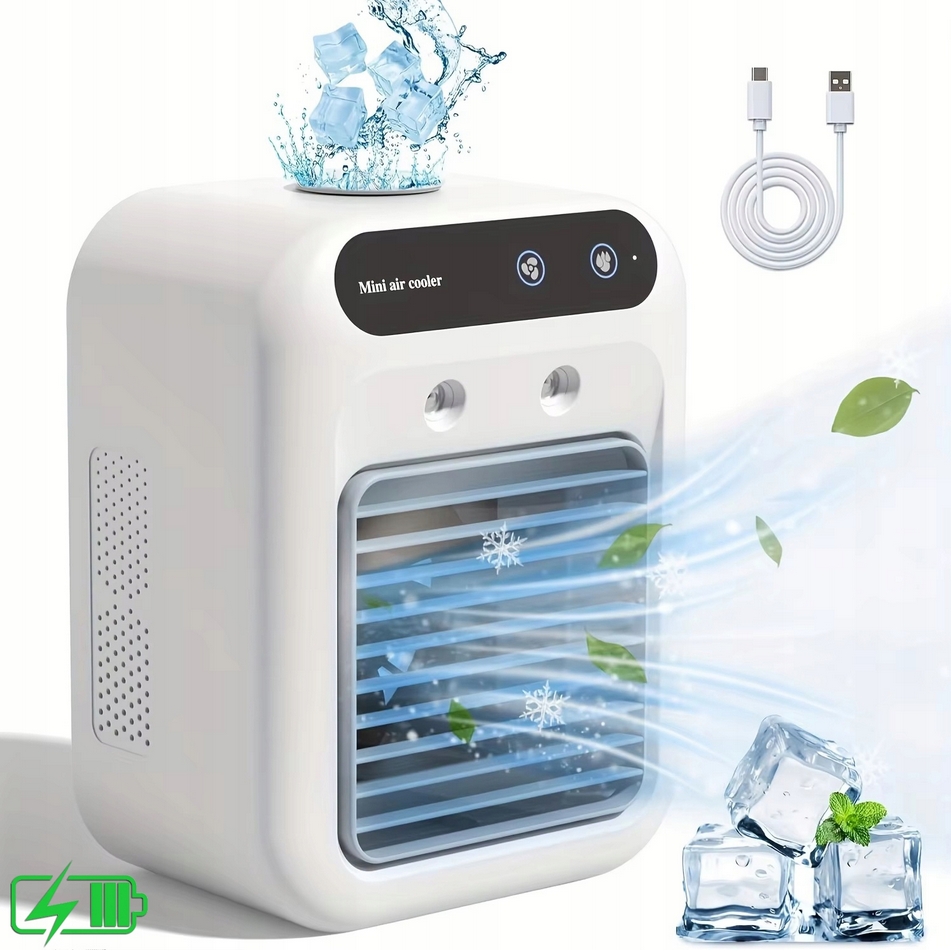HÖGLER Klimatyzator na wodę mini air cooler wentylator nawilżacz mobilny 3w1 - obrazek 3