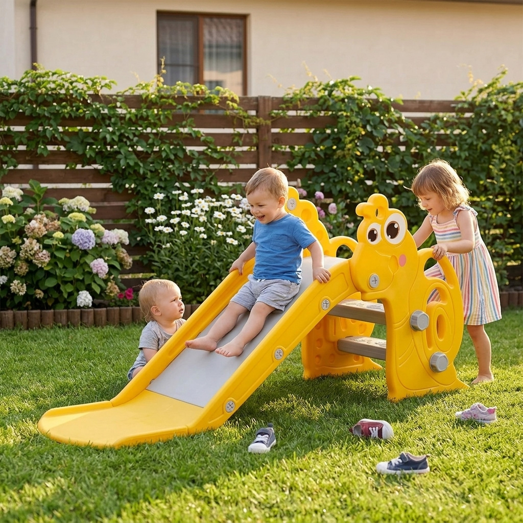 PLAYJOY Zjeżdżalnia dla dzieci domowa ogrodowa wolnostojąca wielokolorowa 120cm - obrazek 3