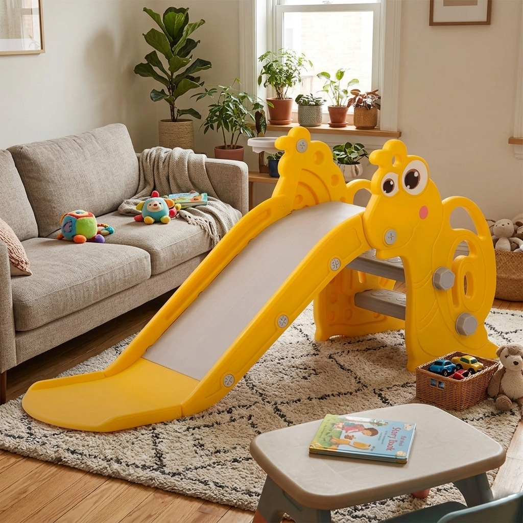 PLAYJOY Zjeżdżalnia dla dzieci domowa ogrodowa wolnostojąca wielokolorowa 120cm - obrazek 4