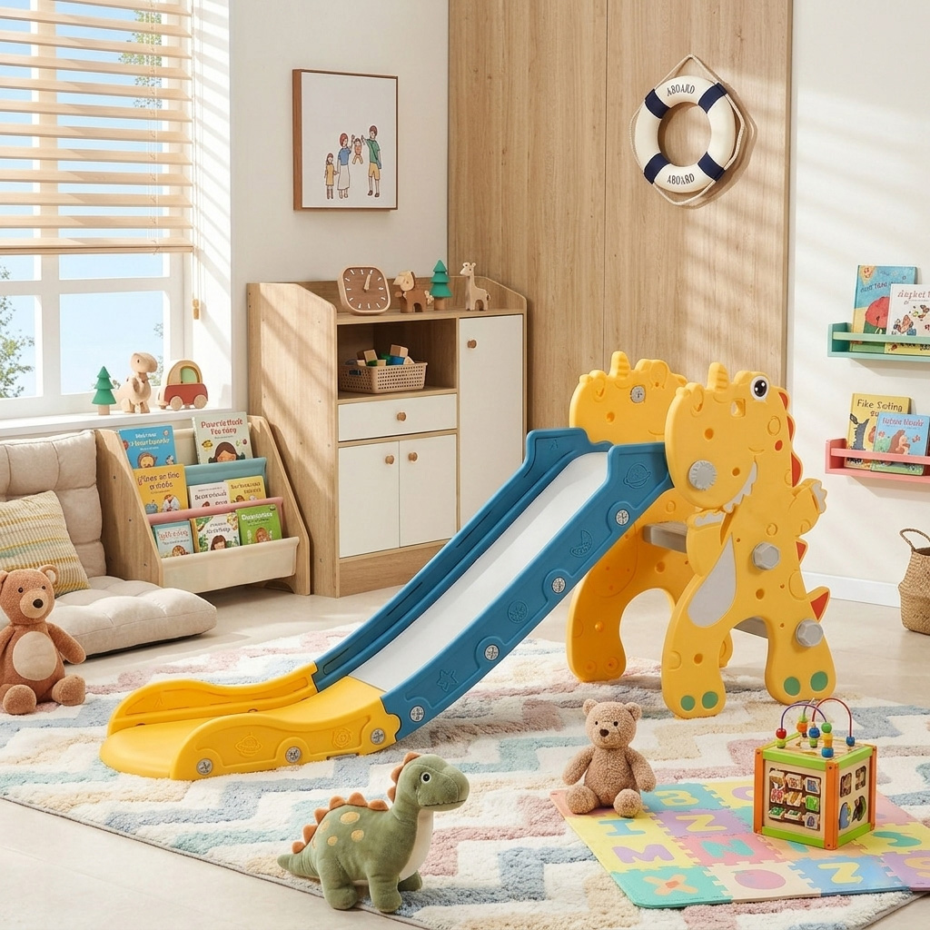 PLAYJOY Zjeżdżalnia dla dzieci domowa ogrodowa wolnostojąca wielokolorowa 145cm - obrazek 4