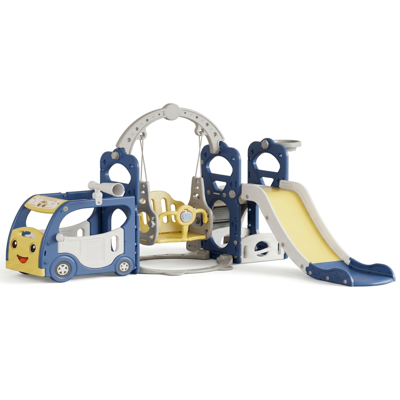 PLAYJOY Zjeżdżalnia dla dzieci huśtawka domowa ogrodowa wolnostojąca wielokolorowa 205cm