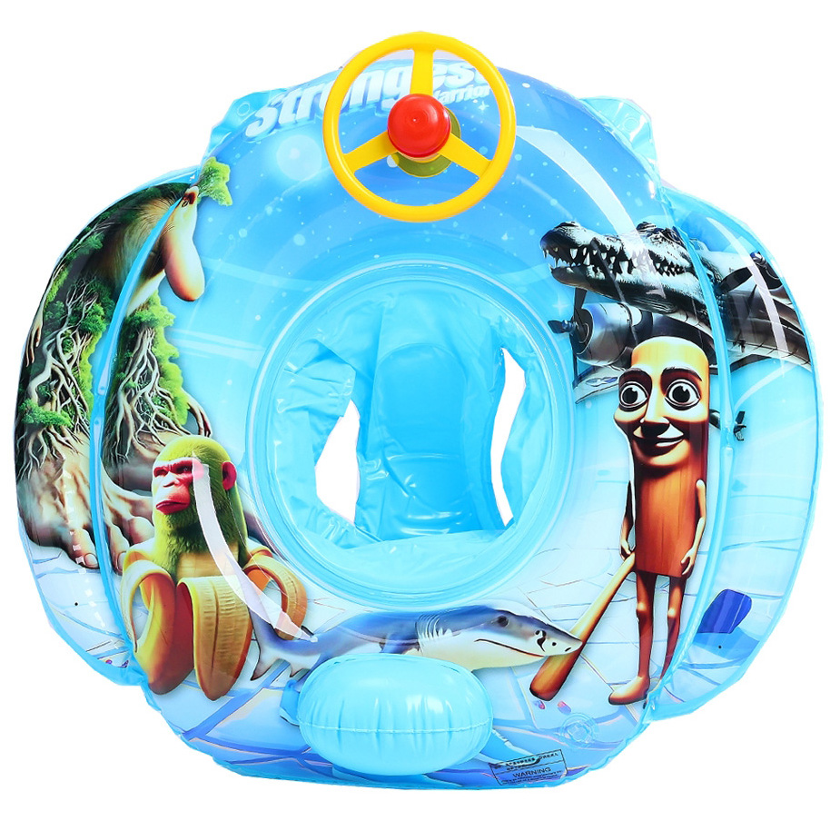 PLAYJOY Dmuchane koło do pływania z kierownicą kółko fotelik materac dmuchany dla dzieci 70cm