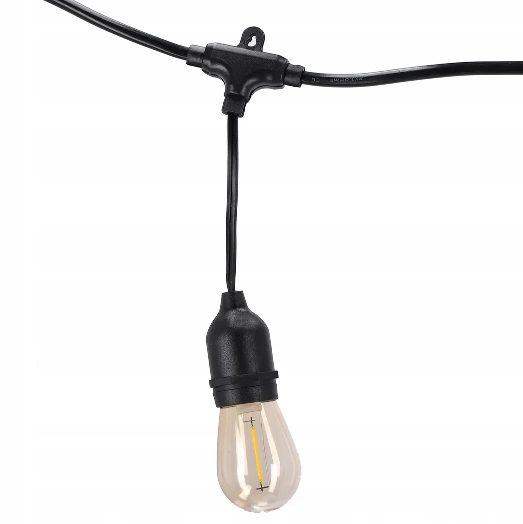 LEDLIGHT Girlanda ogrodowa sieciowa lampki ogrodowe żarówki E27 wymienne wiszące 15m - obrazek 4