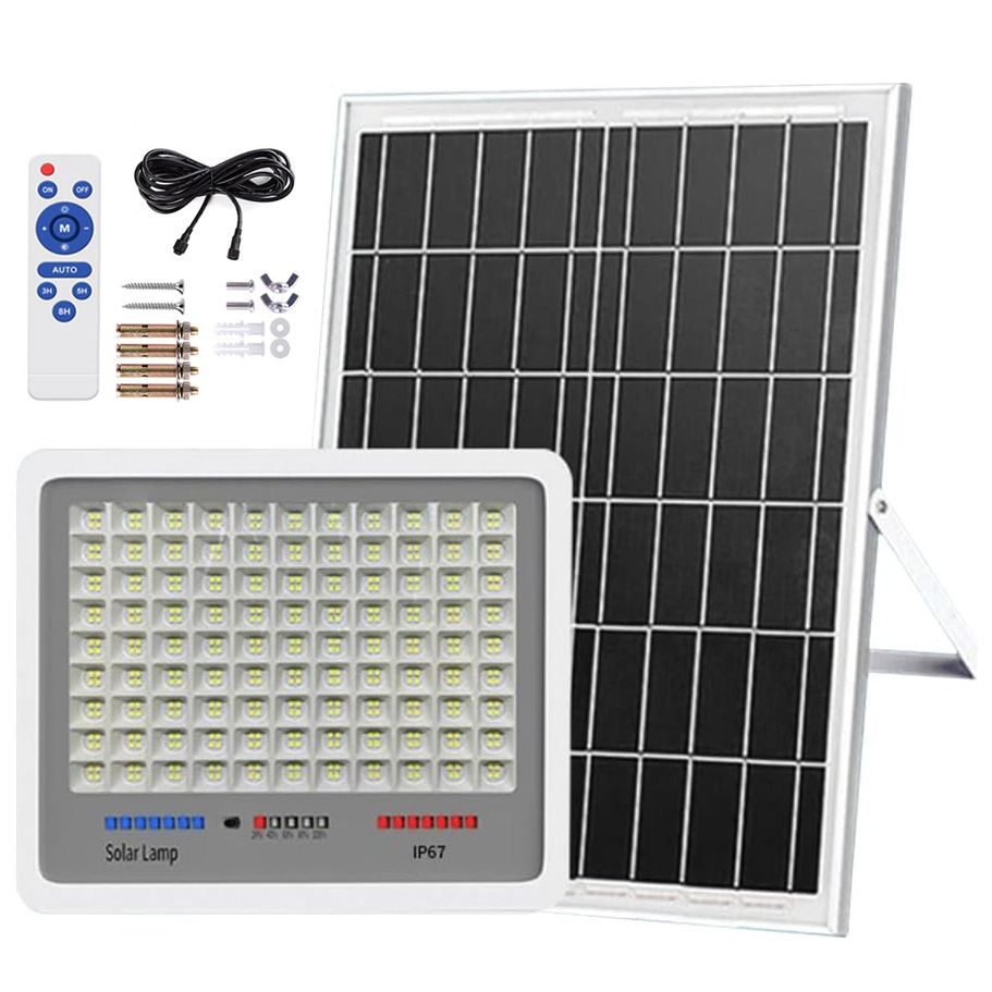 LEDLIGHT Lampa solarna 216 led ogrodowa naświetlacz czujnik zmierzchu halogen pilot ip67 150w