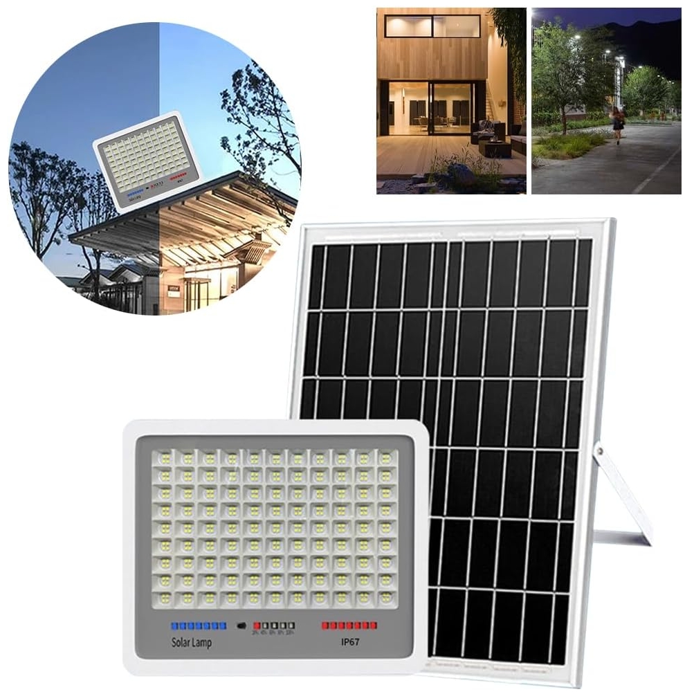 LEDLIGHT Lampa solarna 216 led ogrodowa naświetlacz czujnik zmierzchu halogen pilot ip67 150w - obrazek 2
