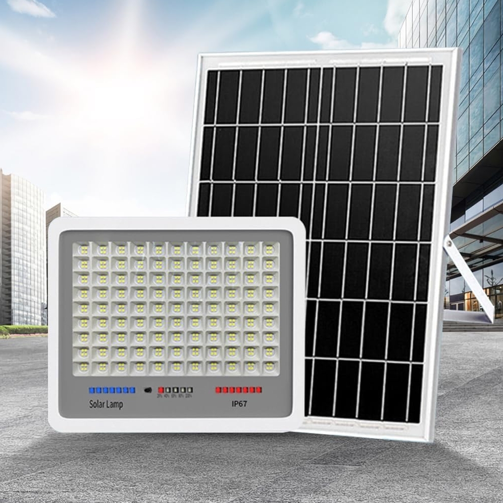 LEDLIGHT Lampa solarna 216 led ogrodowa naświetlacz czujnik zmierzchu halogen pilot ip67 150w - obrazek 4