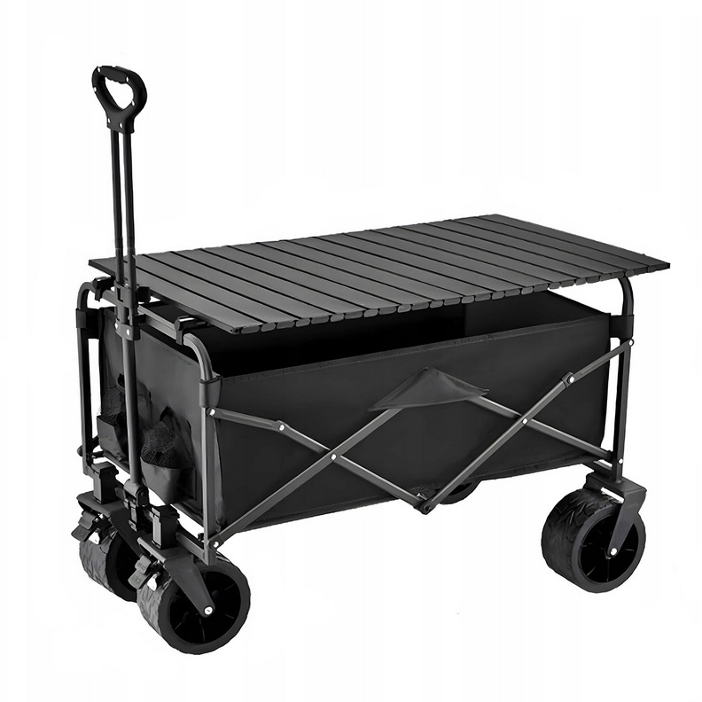 PLAYJOY Wózek transportowy z blatem stolik plażowy wędkarski składany na kółkach zakupy ryby 120l - obrazek 5