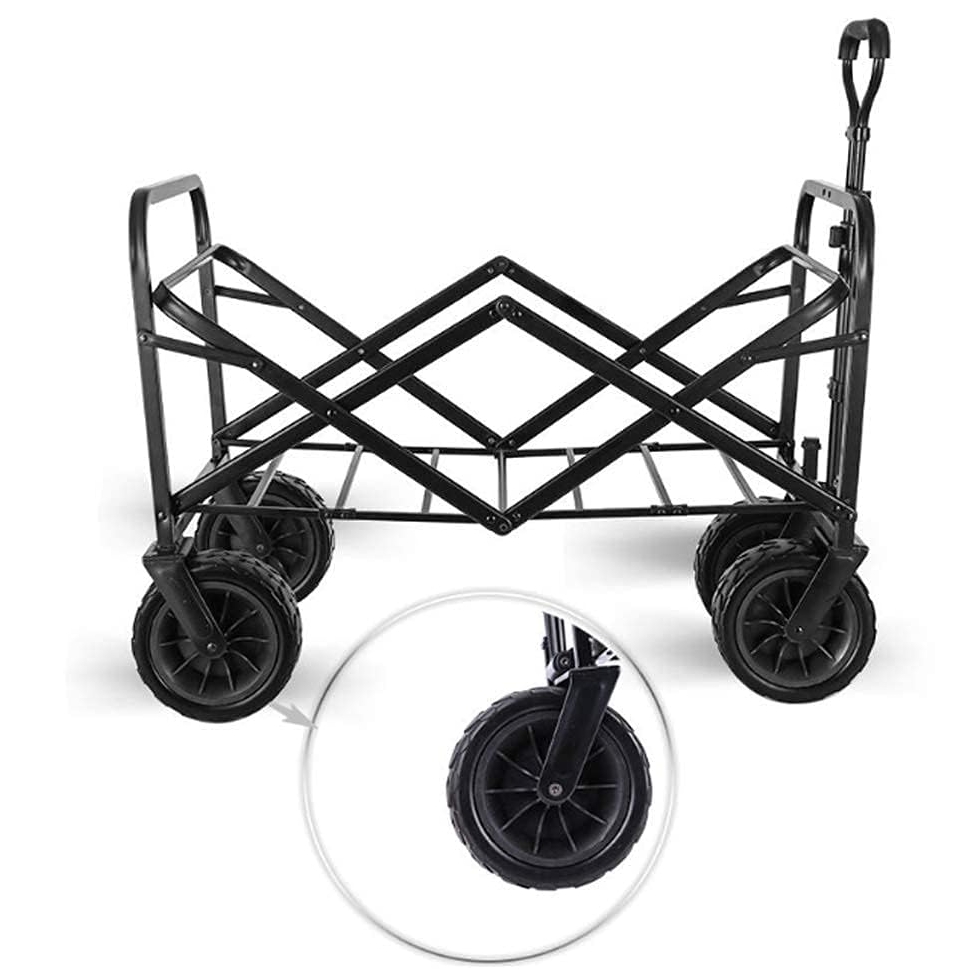 PLAYJOY Wózek transportowy plażowy składany wędkarski z dachem na kółkach zakupy ryby 87l - obrazek 3