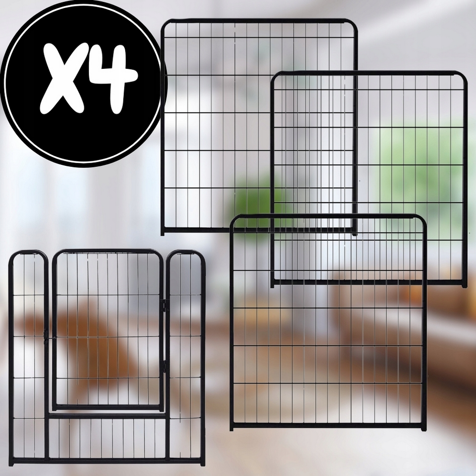 NUXIE® PREMIUM Kojec klatka zagroda modułowa dla zwierząt psa kota czarna 4 panele x 80x50cm - obrazek 2