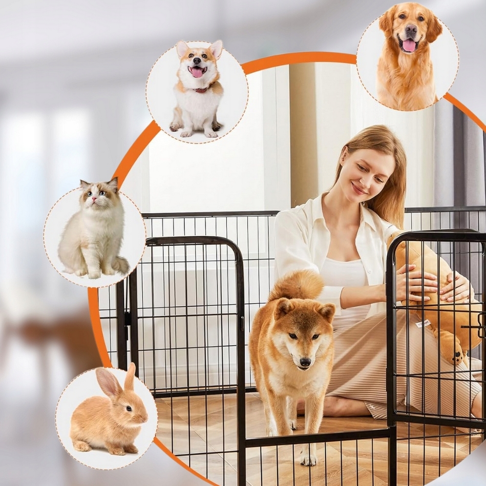 NUXIE® PREMIUM Kojec klatka zagroda modułowa dla zwierząt psa kota czarna 4 panele x 80x50cm - obrazek 4
