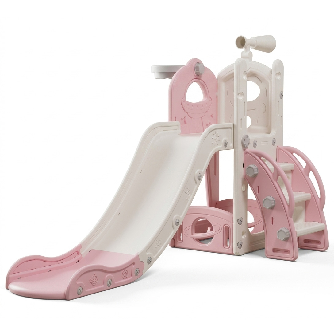 PLAYJOY Zjeżdżalnia dla dzieci domowa ogrodowa wolnostojąca wielokolorowa akcesoria zestaw 155cm