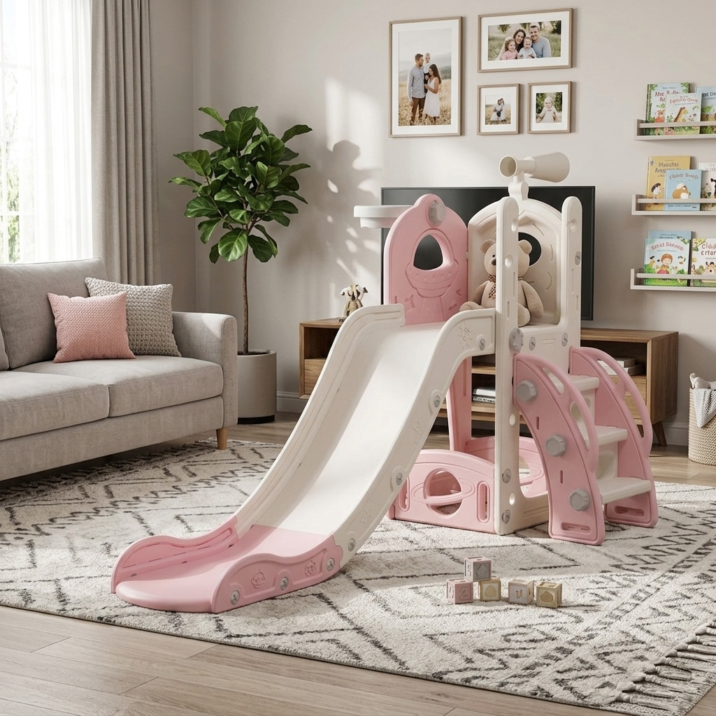 PLAYJOY Zjeżdżalnia dla dzieci domowa ogrodowa wolnostojąca wielokolorowa akcesoria zestaw 155cm - obrazek 2