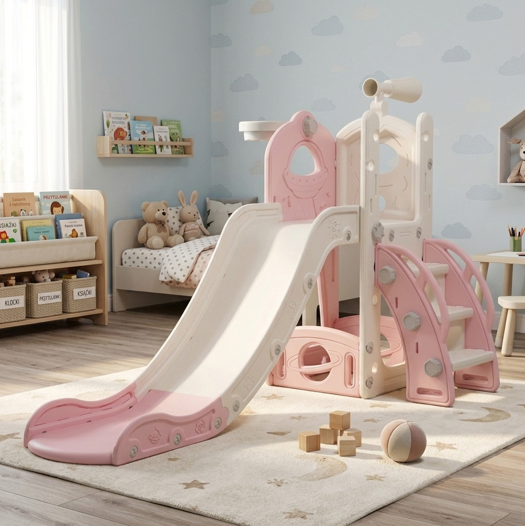 PLAYJOY Zjeżdżalnia dla dzieci domowa ogrodowa wolnostojąca wielokolorowa akcesoria zestaw 155cm - obrazek 3