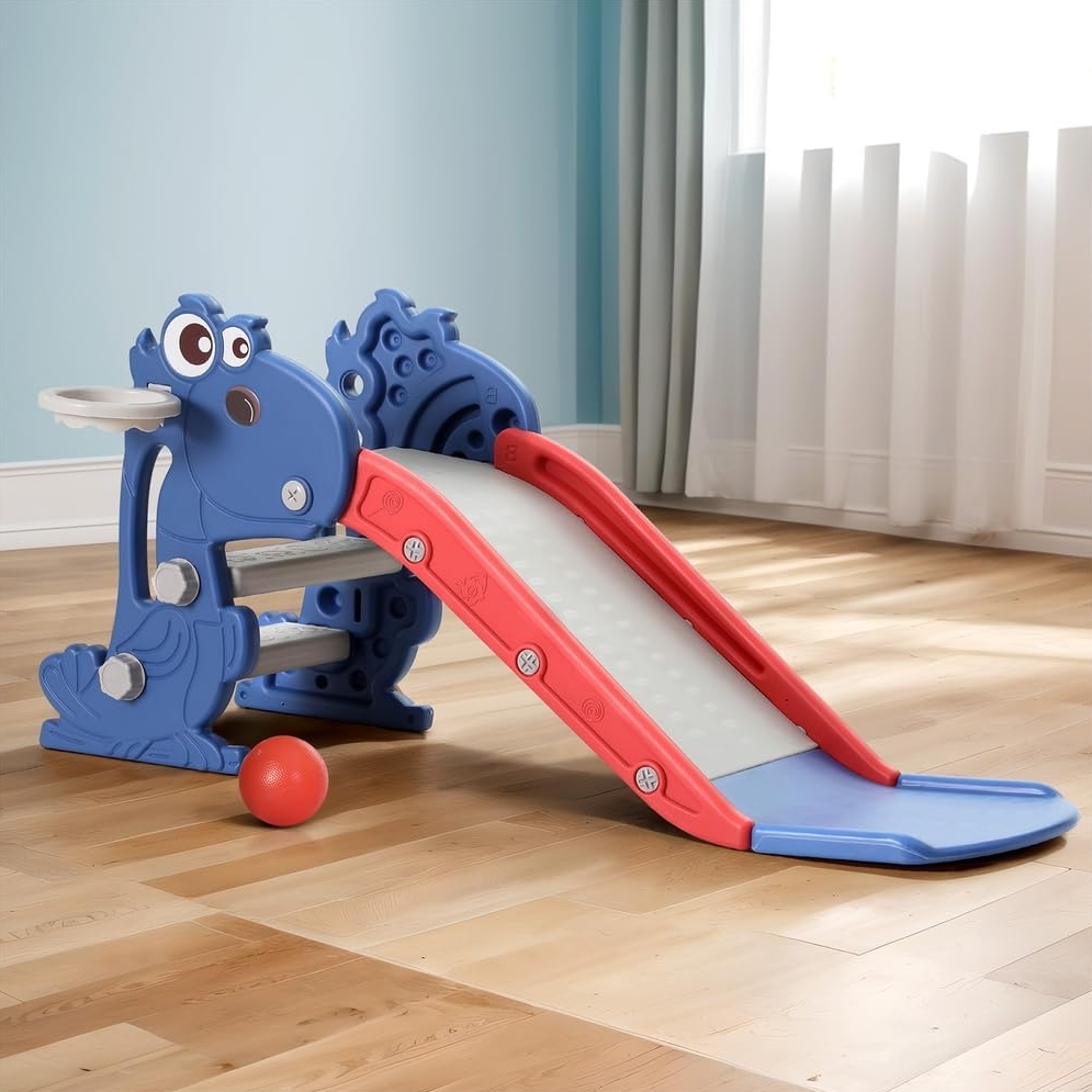 PLAYJOY Zjeżdżalnia dla dzieci domowa ogrodowa wolnostojąca wielokolorowa akcesoria zestaw 120cm - obrazek 3