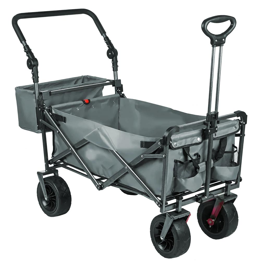 PLAYJOY Wózek transportowy plażowy składany wędkarski z dachem na kółkach zakupy ryby 87l - obrazek 7