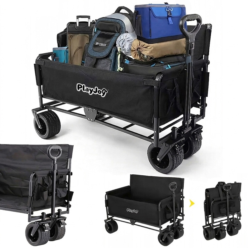 PLAYJOY Wózek transportowy plażowy wędkarski składany na kółkach zakupy ryby 120l